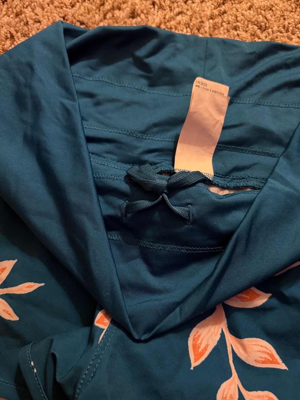 Roxy Teal Floral Shorts with Peach Accents - Picture 5 of 5